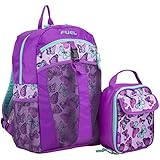 Fuel Backpack & Lunch Bag Bundle, Grape/Turqoise/Colorful Butterflies Print