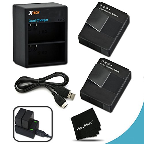 2 High Capacity Batteries for GoPro HERO4 Hero 4 and GoPro AHDBT-401 Lithium Ion Battery (2 BATTERIES + DUAL CHARGER)