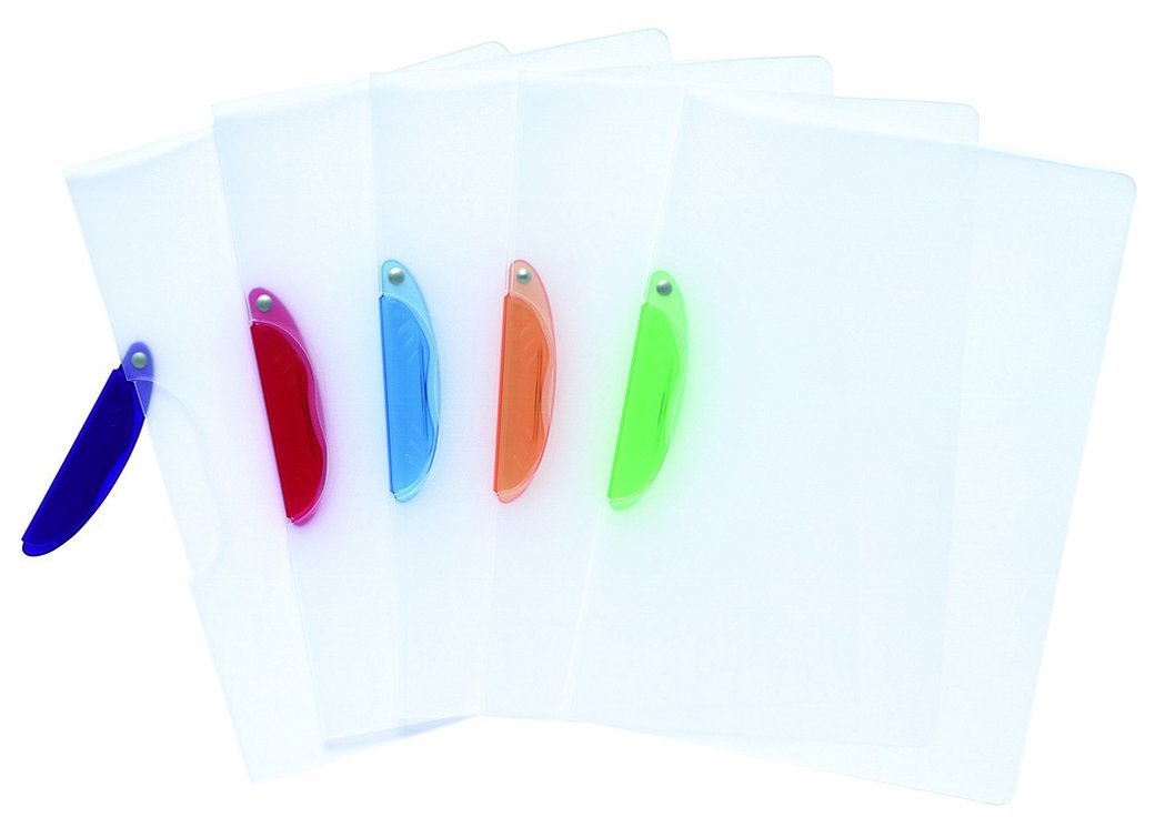 Exacompta - Ref. 47600E - Pack of 5 presentation folders in semi-rigid polypropylene with clip in ultra-resistant assorted colors - dimensions 22 x 31cm - format to file A4 - 5 colors