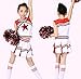 LOLANTA Little Girls Cheerleader Uniform Outfit Cheerleading Costume Fun Varsity Brand Youth Red White (Red, 5-6)