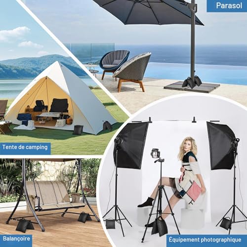 Victiv Set of 6 Heavy Duty Sand Bags, 57 x 26.5 cm Weight Bags for Photographic Tripod, 800D Oxford Sand Bags for Strengthening Weighting, Sand Bag for Garden, Tent, Parasol, Swing