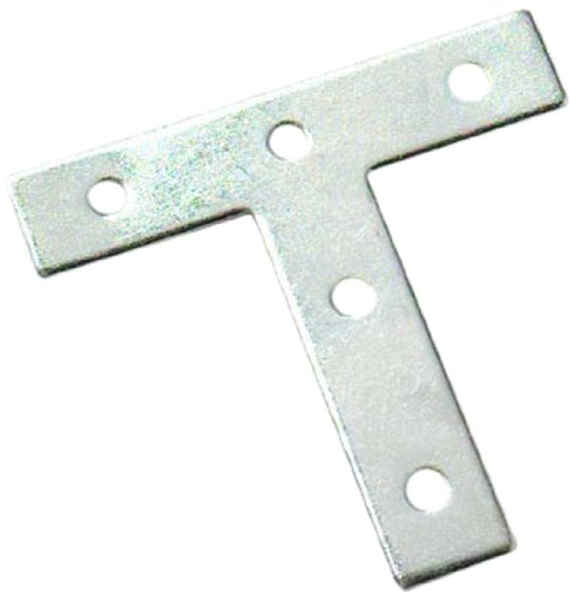 Merriway® BH01193 (8 Pcs) Tee Shaped Repair Plates Brackets Braces Zinc Plated, 100 mm (4 inch) - Pack of 8 Pieces