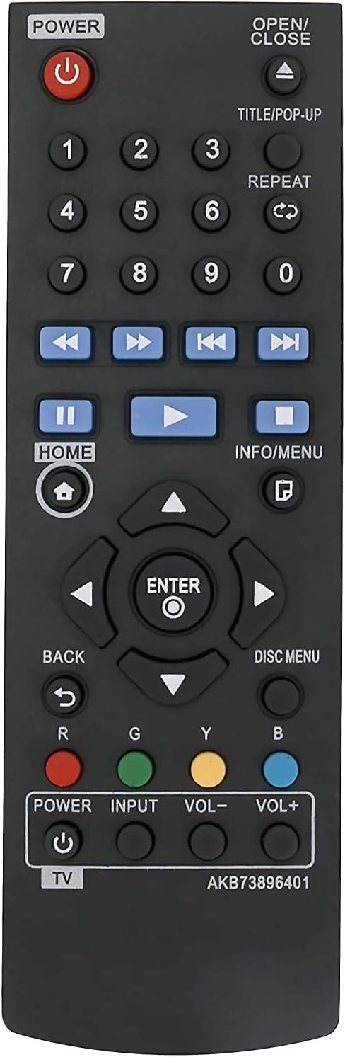 Universal Replacement Remote Control for LG BP250 BP350 BP340 BP135 BP240 BP200 BP300 BP325W BP335W Blu-ray DVD Player