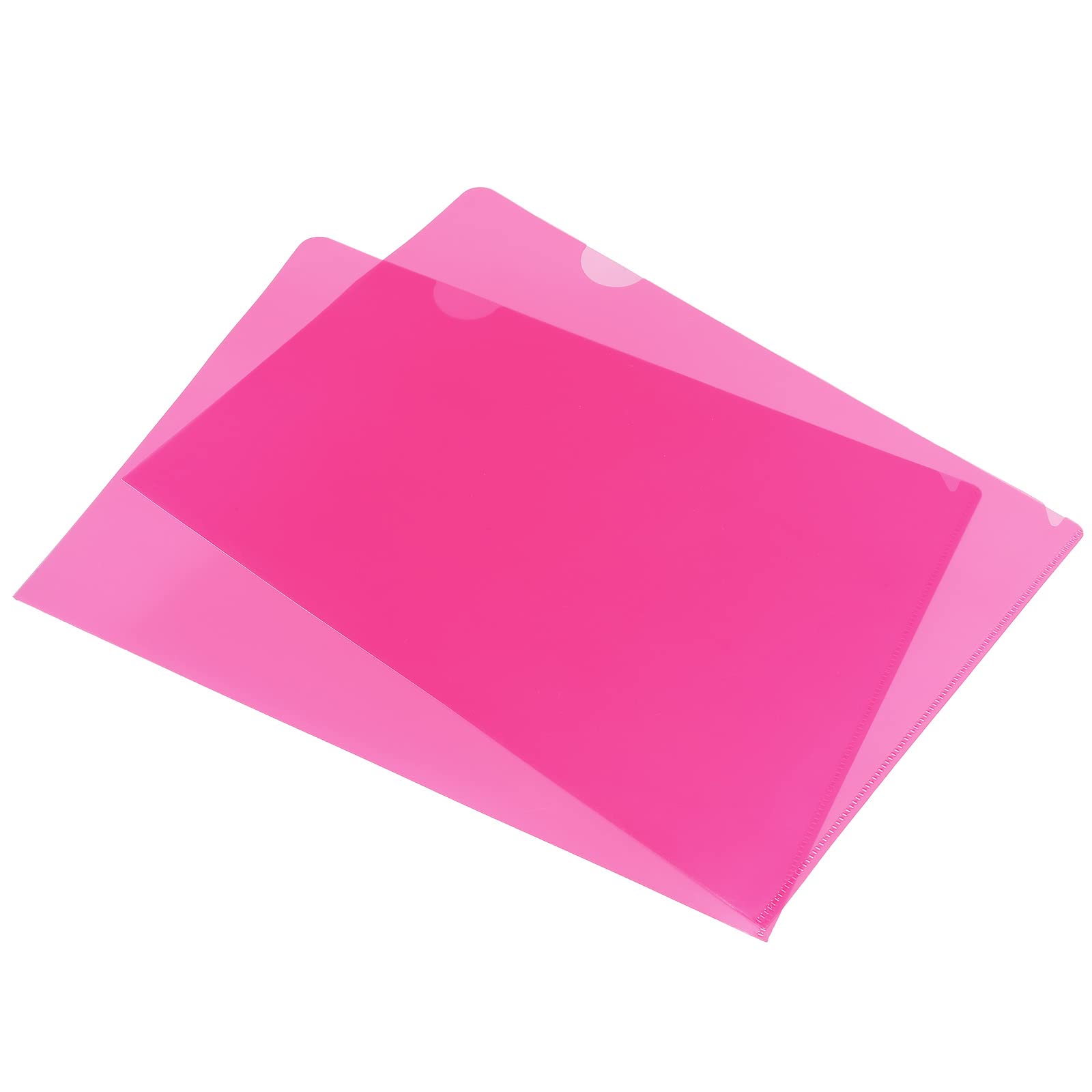 PATIKIL L Type Folders 24 Pack A4 Plastic File Project Pockets Clear Paper Document Jacket Sleeve for Office, Pink
