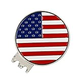 PINMEI American Flag Golf Ball Markesr Magnetic Golf Hat Clip (United States)