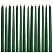 Light In The Dark Holiday Green Taper Candles - Set of 14 Dripless Candles - 12 inch Tall, 3/4 inch Thick - 10 Hour Clean Burning