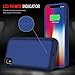 iPhone X Battery Case 5200mAh, Gixvdcu Portable Charging Case for iPhone X 10 (5.8 Inch) 4 LED Indication Ultra Slim Extended Juice Pack Protective Cover - Blue
