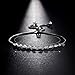 DIFINES Redbarry Marquise Shaped CZ Diamond Paved 18k White Gold Plated Adjustable Bracelet for Women Girls Valentine's Day