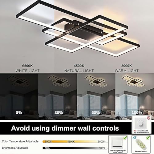 Lumbryzn Modern Dimmable LED Ceiling Light, Living Room and Bedroom Lamp, LED Ceiling Light for Kitchen, Office and Living Room Decorative