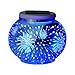 Solar Mosaic Table Lamps Color Changing Yurnero Solar Powered Table Light Crystal Glass Ball Light Indoor/Outdoor Decorations for Christmas Party Holiday Patio Yard(Firework)
