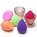 [7-Pack] O'Vinna Makeup Sponge and Powder Puff Sponge Support Display Stand (5Pcs Makeup Blender Sponges + 2Pcs Sponge Holder, Rose Gold)