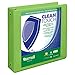 Samsill Clean Touch 3 Ring View Binder Protected by Antimicrobial Additive, Customizable Clear View Cover,2 Inch Round Rings, Lime Green