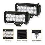JAHURD Flood Led Light Bar[2 Pack] 7 inch 36W Cube Led Work Light Pods,12V-24V Driving Fog Light Offroad Running Light Headlight For Truck SUV Boat 4x4 Jeep ATV Motorcycle- Waterproof IP67
