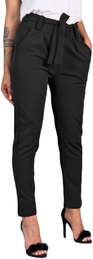 high waisted black skinny work pants