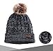 Brook + Bay Faux Fur Pom Pom Beanie - Stay Warm & Stylish - Thick, Soft & Chunky Cable Knit Beanie Hats for Women & Men - Serious Beanies for Serious Style