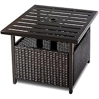 Mua Sunlife Patio Umbrella Base Stand Outdoor Side Table With Umbrella 1 5 Inches Hole Pe Resin Wicker Tren Amazon Má»¹ Chinh Hang 2020 Fado