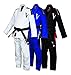 Vector Men's BJJ Gi with Bonus White Belt Ripstop Pants for Brazilian Jiu Jitsu (1, Black)