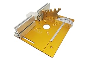 BURKO Set of 3 Router Table Insertion Plates, Aluminum Alloy, Wood Milling, Flip Board Trimming Machine, Engraving Auxiliary Tool with Miter Gauge, Saw