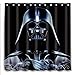 LIGHTINHOME Superhero In Star Wars Movie Shower Curtain Set Black Darth Vader Shower Curtain Panel Polyester Waterproof Fabric 72x72 Inch With 12-Pack Plastic Shower Hooks anti mildew