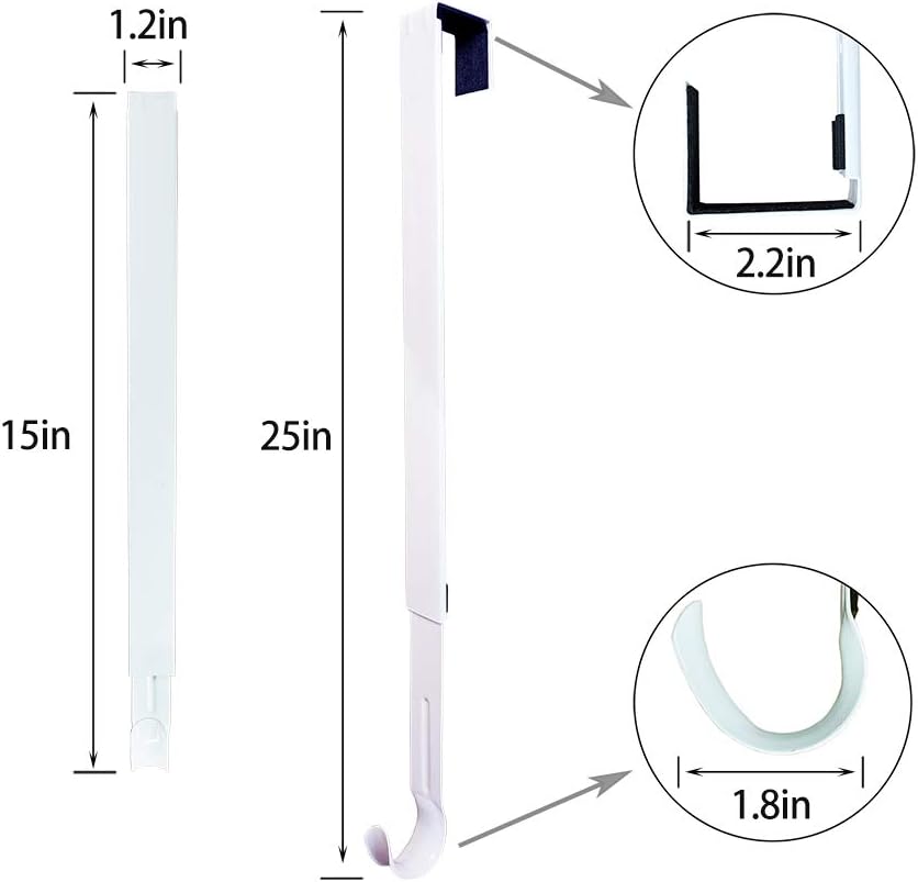 Sattiyrch Wreath Hanger,White Adjustable Metal Over Door Hook from 15-25 Inch，Holds up to 20 lbs: Kitchen & Dining