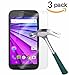 TANTEK [3-Pack Screen Protector for Motorola Moto G 3rd Generation (2015),Tempered Glass Film,Ultra Clear,Anti Scratch,Bubble Free,Case Friendly