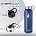 HYDRO CELL Stainless Steel Insulated Water Bottle with Straw - For Cold & Hot Drinks - Metal Vacuum Flask with Screw Cap and Modern Leakproof Sport Thermos for Adults (Navy 40oz)