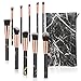 MAGEFY Makeup Brushes Set 10 Pcs Marble Makeup Brush Set with Makeup Brushes Bag Premium Synthetic Kabuki Foundation Brush Face Powder Blush Concealers Eyeshadows Cosmetic Brushes Kit,Black