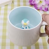 LOZACHE 3D Penguin Coffee Mug 12oz Funny Cartoon Animal Handmade Figurine Gift view 3