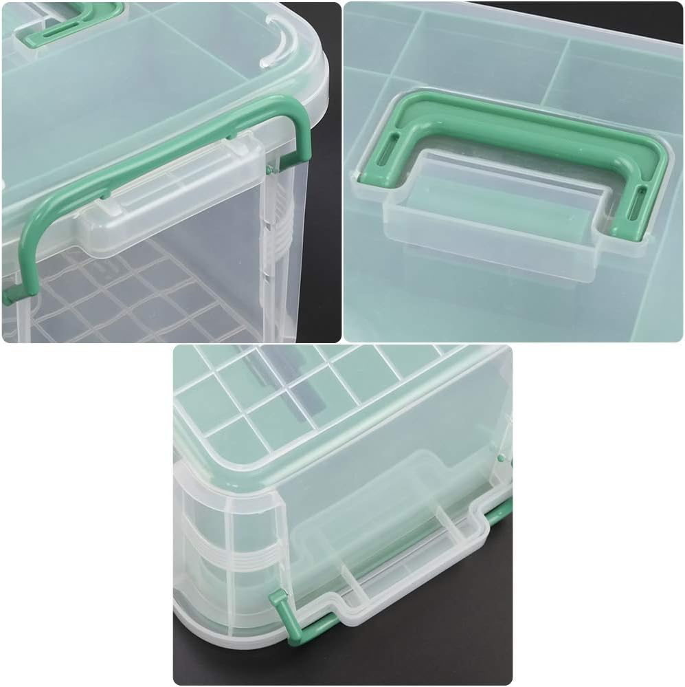 Nesmilers Family First-Aid Kit, Clear Medicine Containers Storage Box with Tray -