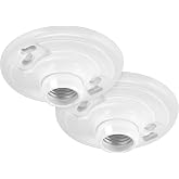 Maxxima Keyless Plastic Lamp Holder E26 Socket One-Piece Medium Base 2 Pack | Outlet Box Mount, 660W, Compatible with LED and Incandescent