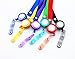 yueton 6pcs Colorful Plastic Translucent Retractable Key Chain Reel Key ID Badge Holder with Lanyard Neck Strap