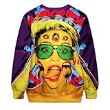 Ninimour- Women's Digital Print Pullovers Sweatershirts
