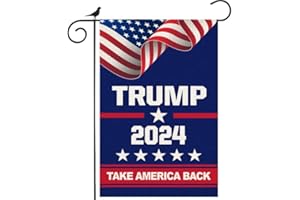 ANOER Donald Trump 2024 Take America Back Decorative Garden Flag Double Sided 12 x 18 Inch Outside Yard Lawn Decor