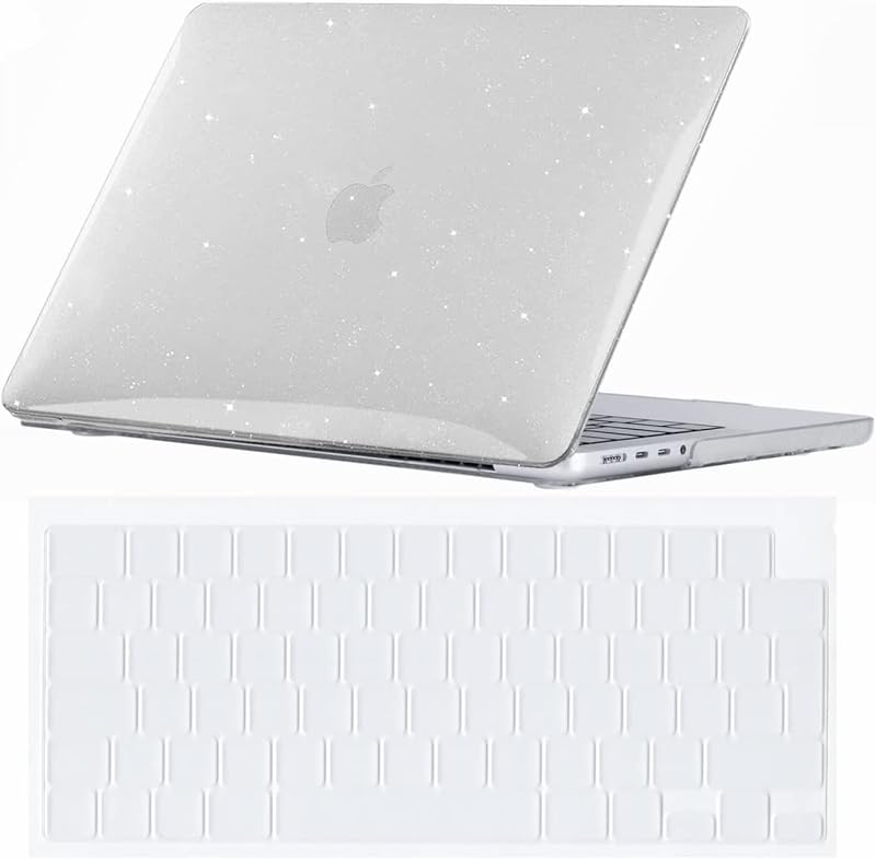 Se7enline 14 inch MacBook Pro Case 2021-2025 Crystal Glitter Bling Hard Shell