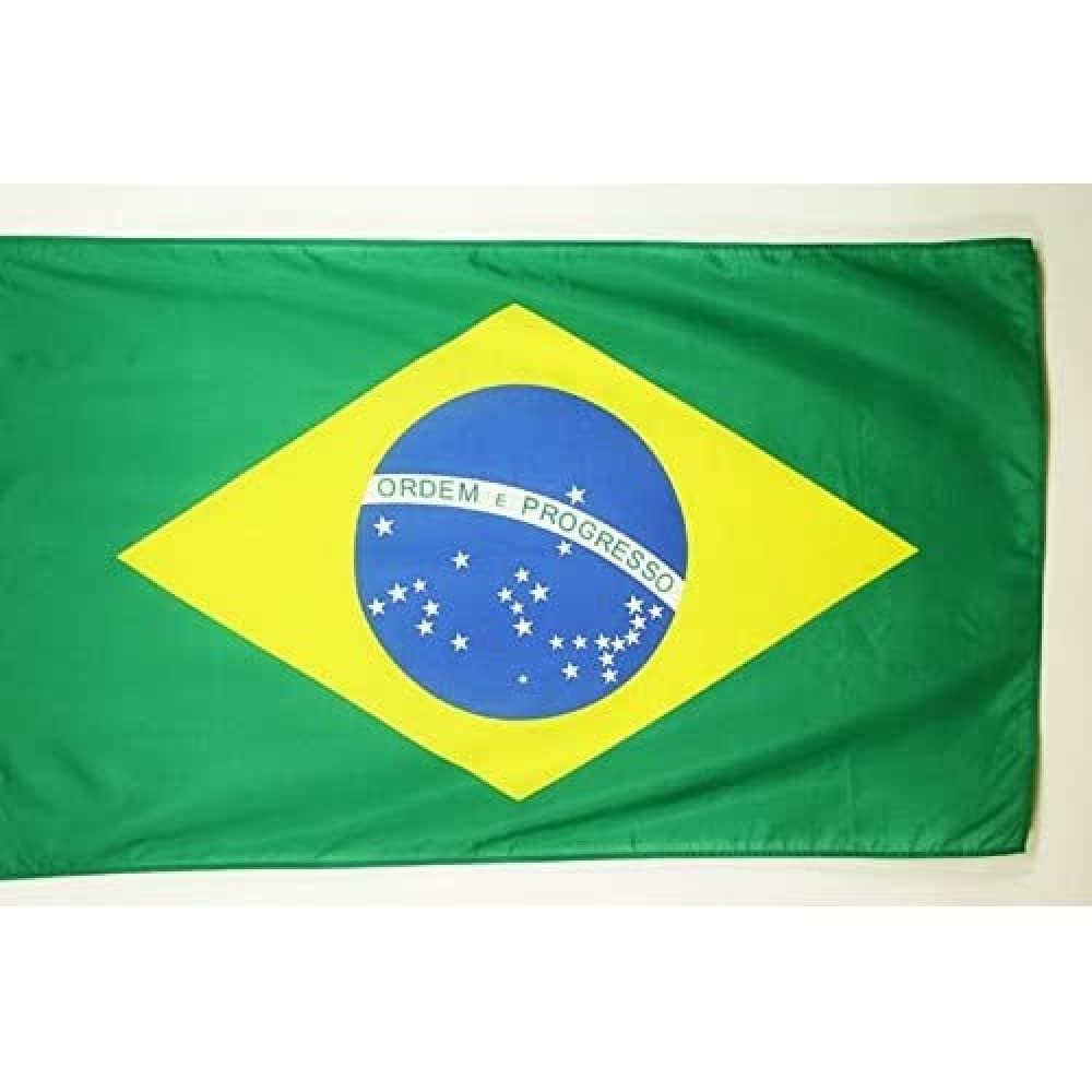 AZ FLAG - Brazil Big Flag - 5x8 Ft - Brazilian Large Banner with Sleeve - 100% Polyester - Fade Resistant - Vivid Colors - 5' x 8' Feet - 250x150 Cm