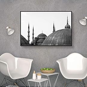 Floating Framed Canvas Wall Art for Living Room, Bedroom Black and White Building Canvas Prints for Home Decoration Ready to Hang - 16x24 inches