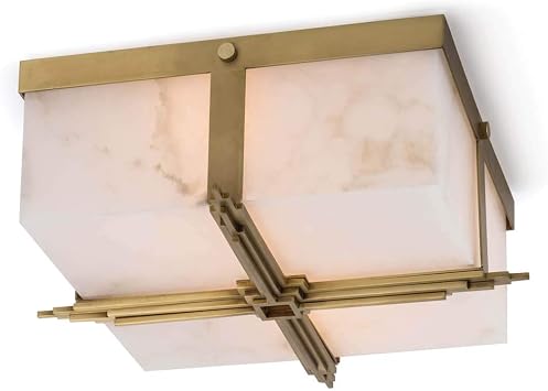 Amazon Com Regina Andrew Alabaster Gotham Flush Mount Natural Brass Ceiling Light Fixture With Dual Socket 40 Watts Max E26 Keyless Base For Entries And Hallways To Kitchens And Dining Rooms Camera