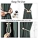 Melaluxe 6 Pack Magnetic Curtain Tiebacks, Decorative Curtain Holdbacks for Window Décor (Coffee)