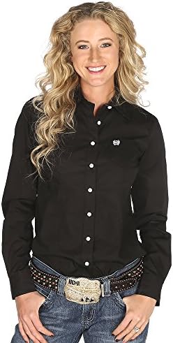 Apparel Womens Button Up Shirt XL Black