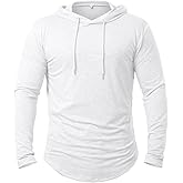 MANSDOUR Men's Athletic Hooded Shirts Long Sleeve Workout Sport Hoodie Casual Running T Shirt Quick Dry Pullover Top