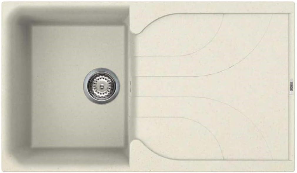Reginox EGO400 Single Bowl Granite Cream Kitchen Sink Waste Reversible Recessed