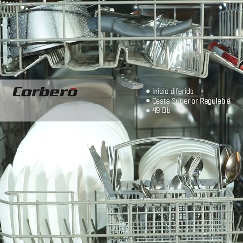 Corbero-gama de máquinas de lavar louça plus | clvm605x | 12 serviços| 6 programas com 4 temperaturas, indicadores led, cor aço inoxidável, início atrasado, meia carga, função início-pausa, 49 db, eficiência energética e