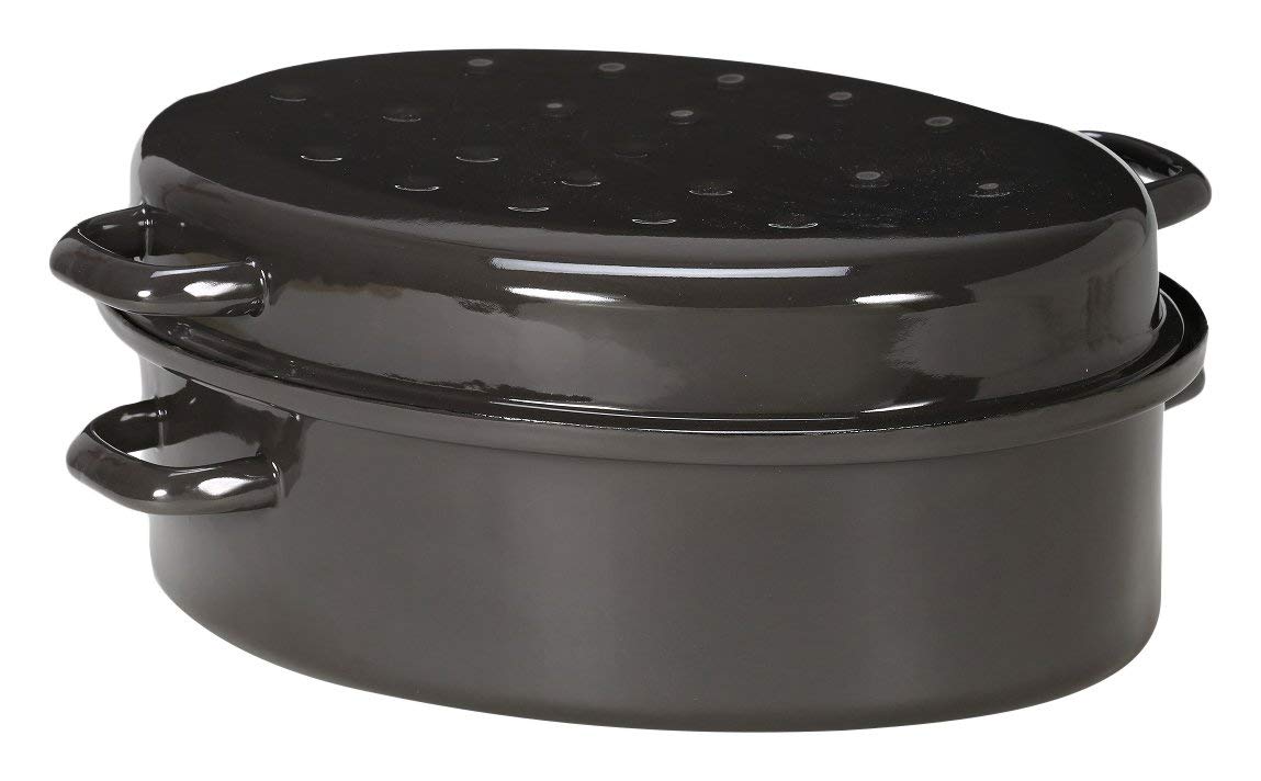 Karl Krüger Enamel Goose Roasting Tray, Black