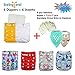 babygoal Cloth Diapers One Size Adjustable Washable for Baby Girls and Boys 6 Pack + 6pcs Microfiber Inserts+6pcs Baby Wipes 6FN05