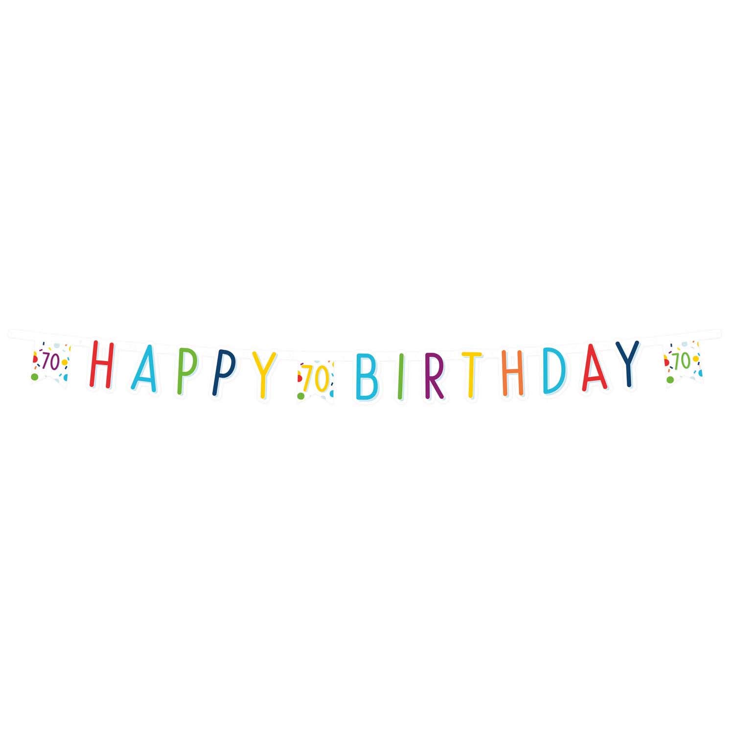 (PKT) Confetti Birthday 70th Birthday Letter Banner 1.8m