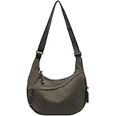 Crossbody Nylon Crescent Bag for Women - Lightweight Small Hobo With 2 Pack Inner Dumpling Bag - Casual