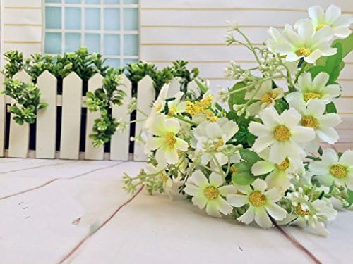 Grade Fabric Simulation DIY 34.5cm Small Daisy Flower (Lot Of 7) White