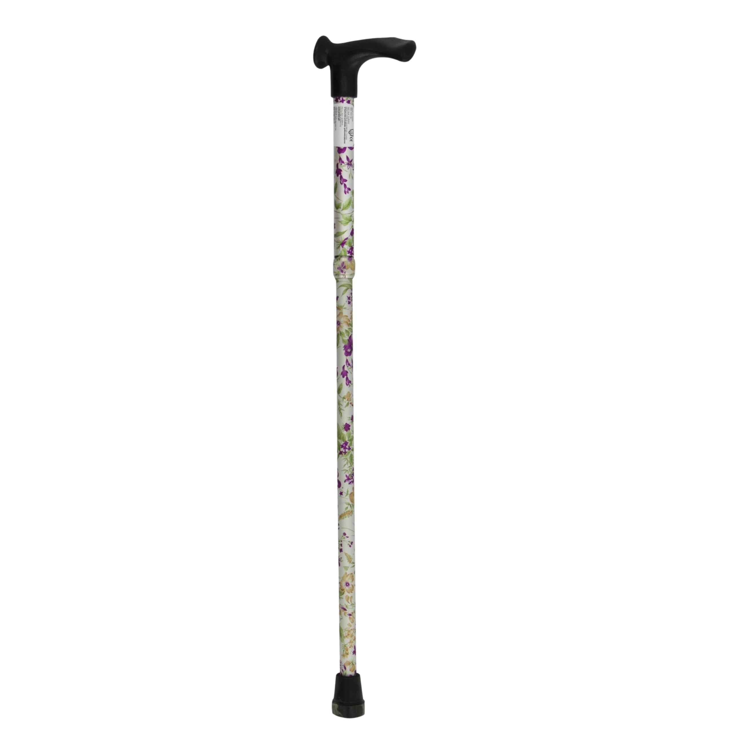 Days Contoured Grip Sticks, Walking Stick with Comfortable Grip for Enhanced Support, Features Central Handle Positioning to Reduce Wrist Strain, Non-Folding, 738-955MM - Left, Woodland Flowers
