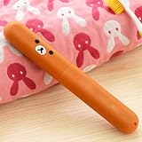 LiveZone Cute Different Color Portable Plastic Toothbrush Case/Holder for Travel Use,3 Pcs (Brown)