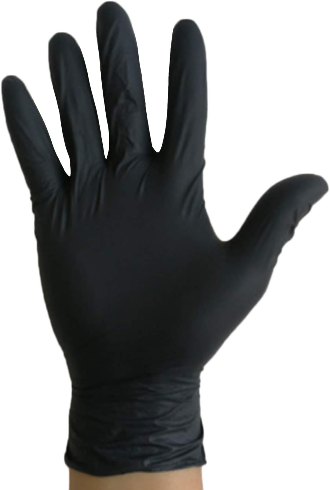 Jueshanzj 100pcs Disposable Nitrile Gloves Powder Free Latex Rubber Free Textured Tips Safe Odorless Gloves Black M